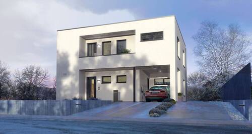 Ansicht Eingang Winter - 8 Zimmer Einfamilienhaus in Wadern