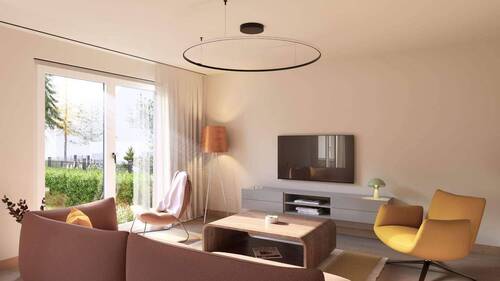 Visualisierung Wohnen (Wohnbeispiel).jpg - 2 Zimmer Etagenwohnung zum Kaufen in Offenbach am Main