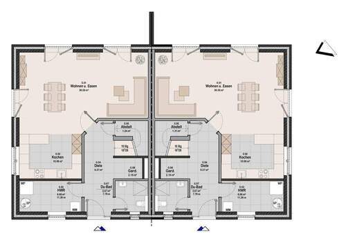 VE 03 Erdgeschoss - 4 Zimmer Doppelhaushälfte in Ammersbek / Hoisbüttel