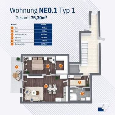 Wohnung NE0.1 Typ 1 - 