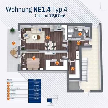Wohnung NE1.4 Typ 4 - 