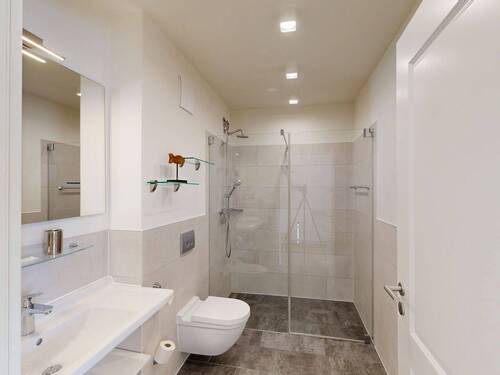 Badezimmer mit ebenerdiger Dusche - 