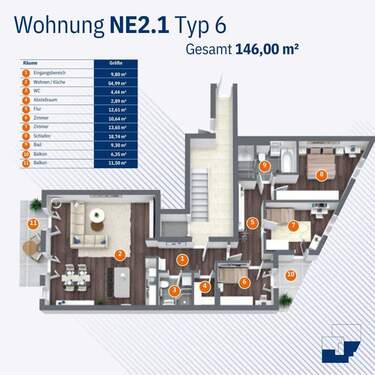 Wohnung NE2.1 Typ 6 - 