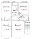 Regelgrundriss Mehrfamilienhaus, 3 ZKB - 
