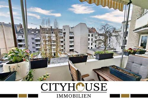 Balkon zur Hofseite - CITYHOUSE: Rheinnähe schöne 2 Zimmer Wohnung im Agnesviertel, vermietet, mit Balkon, Aufzug, Keller