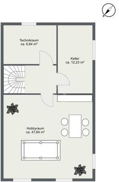Kellergeschoss - 6 Zimmer Doppelhaushälfte in München / Lochhausen