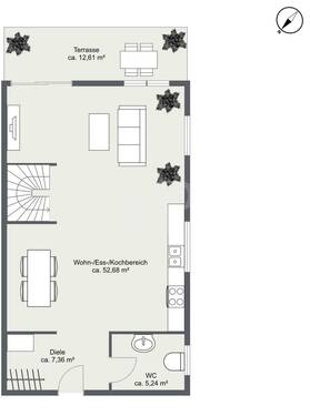 Erdgeschoss - Doppelhaushälfte mit 193,00 m&sup2; in München / Lochhausen zum Kaufen