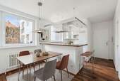 Visualisierung Einbauküche mit Essbereich - Wohnen in Berlin-Grunewald: Gepflegte Hochparterre-Wohnung mit Balkon