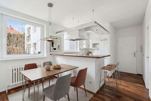 Visualisierung Einbauküche mit Essbereich - Wohnen in Berlin-Grunewald: Gepflegte Hochparterre-Wohnung mit Balkon