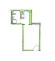 Grundrissdarstellung - 1 Zimmer Etagenwohnung zur Miete in Jena