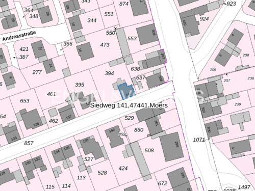 Flurkarte - 3 Zimmer Etagenwohnung zum Kaufen in Moers