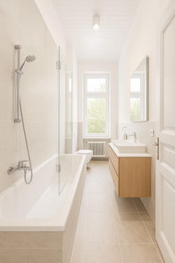 Badezimmer mit Wanne - 
