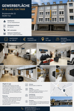 Gewerberäume im EG links, Brückenstraße 22, Trier. - Büro-Praxisflächen - 1B, nähe Zentrum, sehr gut frequentiert