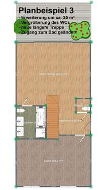 Planungbeispiel 3 Anbau mit 35 m² große Küche - 