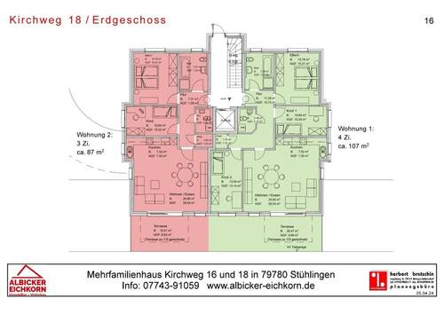 Übersichr Erdgeschoss - 4 Zimmer Etagenwohnung in Stühlingen