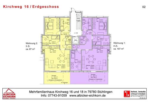 Übersicht Erdgeschoss - 3 Zimmer Etagenwohnung zum Kaufen in Stühlingen