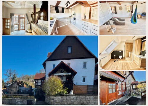 Collage - Ihr eigenes Wohnparadies! Naturnahes Fachwerk-Ensemble mit 4 Wohneinheiten in Edermünde-Holzh.