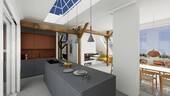 Rendering Loft 1 - Dachgeschoss-Rohling mit fertiger Planung und Baugenehmigung im Weserkiez