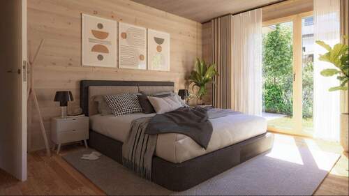 Visualisierung Schlafzimmer - 2 Zimmer Etagenwohnung in Marktoberdorf