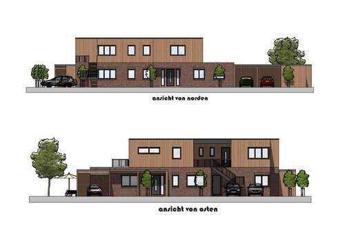 Ansichten - Norden und Osten - Attraktive Wohnung mit Dachterrasse und exklusiver Einbauküche