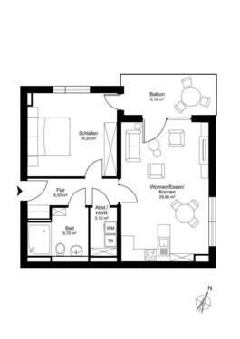 Wohnung Nr. 3 im Obergeschoss - 