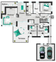 Grundrissillustration Hauptetage - 