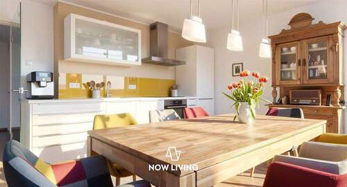 Küche/Esszimmer - Licht, Raum und Ruhe - moderne 3,5-Zimmer-Wohnung mit Balkon nahe HafenCity