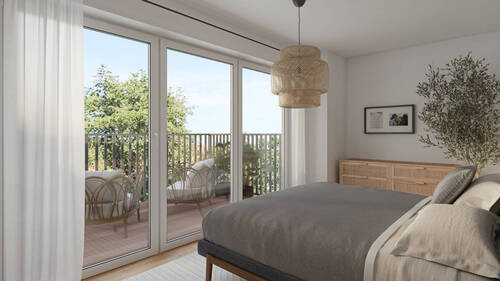 Schlafzimmer Wohnung 3 im Gebäude 1 - 