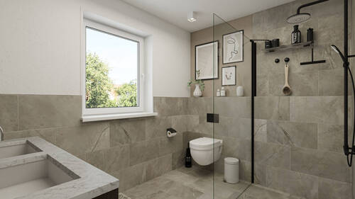 Badezimmer Wohnung 3 im Gebäude 1 - 