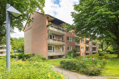 Außenansicht, Balkonseite - 3 Zimmer Etagenwohnung zum Kaufen in Hamburg