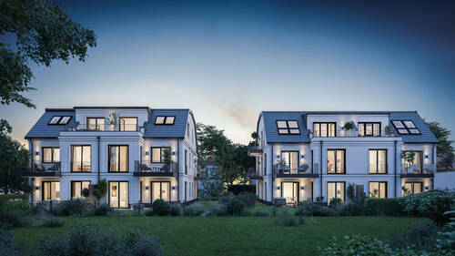 Visualisierung_beide-Häuser - Terrassenwohnung mit 88,00 m² in München zum Kaufen