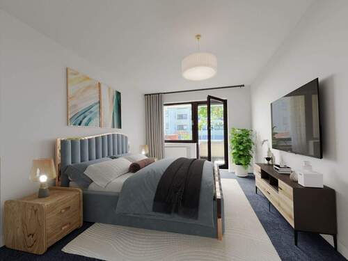 Schlafzimmer grafisch bearbeitet - Etagenwohnung mit 82,00 m&sup2; in Schönaich zum Kaufen