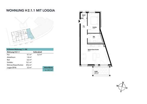 Wohnung H2.1.1 mit Loggia - 