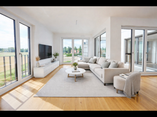 Wohnbereich visualisiert - Moderne Etagenwohnung mit Potenzial im Westen Münchens