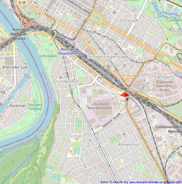 Lageplan - Etagenwohnung mit 43,00 m² in Mannheim / Lindenhof zur Miete