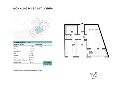 Wohnung H1.2.3 mit Loggia - 