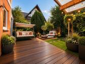 Terrasse u. Garten - KI-Visualisierung - Einfamilienhaus mit 134,00 m&sup2; in Altdorf zum Kaufen