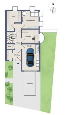 UG - 5 Zimmer Doppelhaushälfte in Weißbach