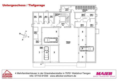 Haus 3: Untergeschoss-Tiefgarage - 