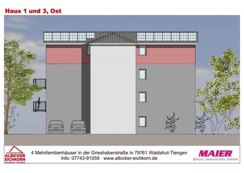 Haus 3: Ostseite - 3 Zimmer Etagenwohnung in Waldshut-Tiengen
