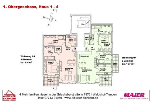 Haus 3: Übersicht Obergeschoss 1 - 