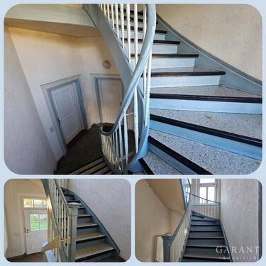 Collage Treppenhaus - 2 Zimmer Etagenwohnung zum Kaufen in Crailsheim