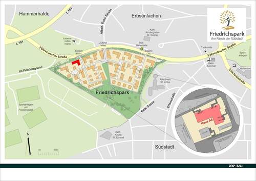 Lageübersicht - Etagenwohnung mit 81,80 m&sup2; in Villingen-Schwenningen zum Kaufen