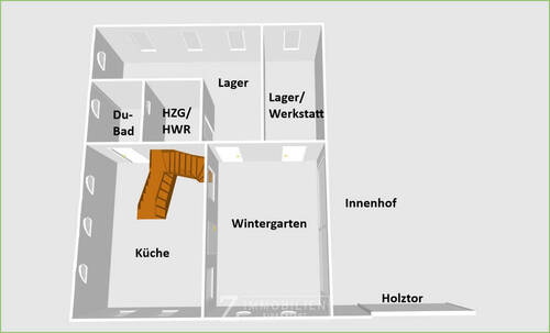 Anbau Erdgeschoss - Achtung - KEIN Maßstab, dient nur zur Orientierung - 