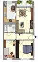 Grundriss neu, 3 RWE links, 58 m² - 3 Zimmer Etagenwohnung in Schwerin