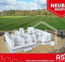 Musterhaus! Geräumiger Neubaubungalow mit Winkelwalmdach und massiver Garage in Südlage und freiem Feldblick - Herzlake