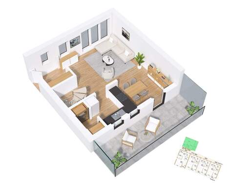 Innenvisualisierung1.OG WHG B5 - 