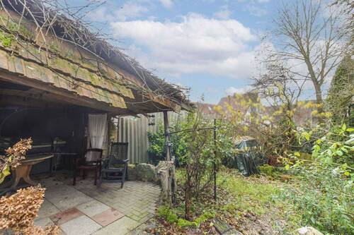 Überdachte Terrasse im Winter - 
