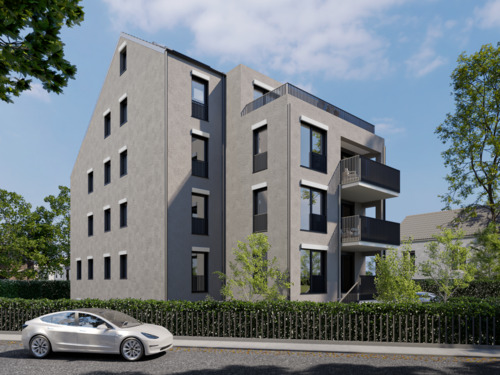 Außenansicht Illustration - Neubau 8-Familien-Haus mit Aufzug zentral in S-Vaihingen