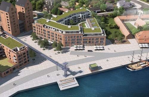 Visualisierung Luftansicht - Stadtwohnungen in bester Hafenlage